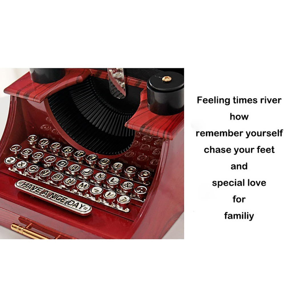 XWQ Creative Retro Typewriter Music Box Desktop Home Office Decor Kids Toy  Gift